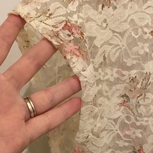 Maurice’s Ivory & Pink Floral Sheer Lace Top - Picture 6 of 6